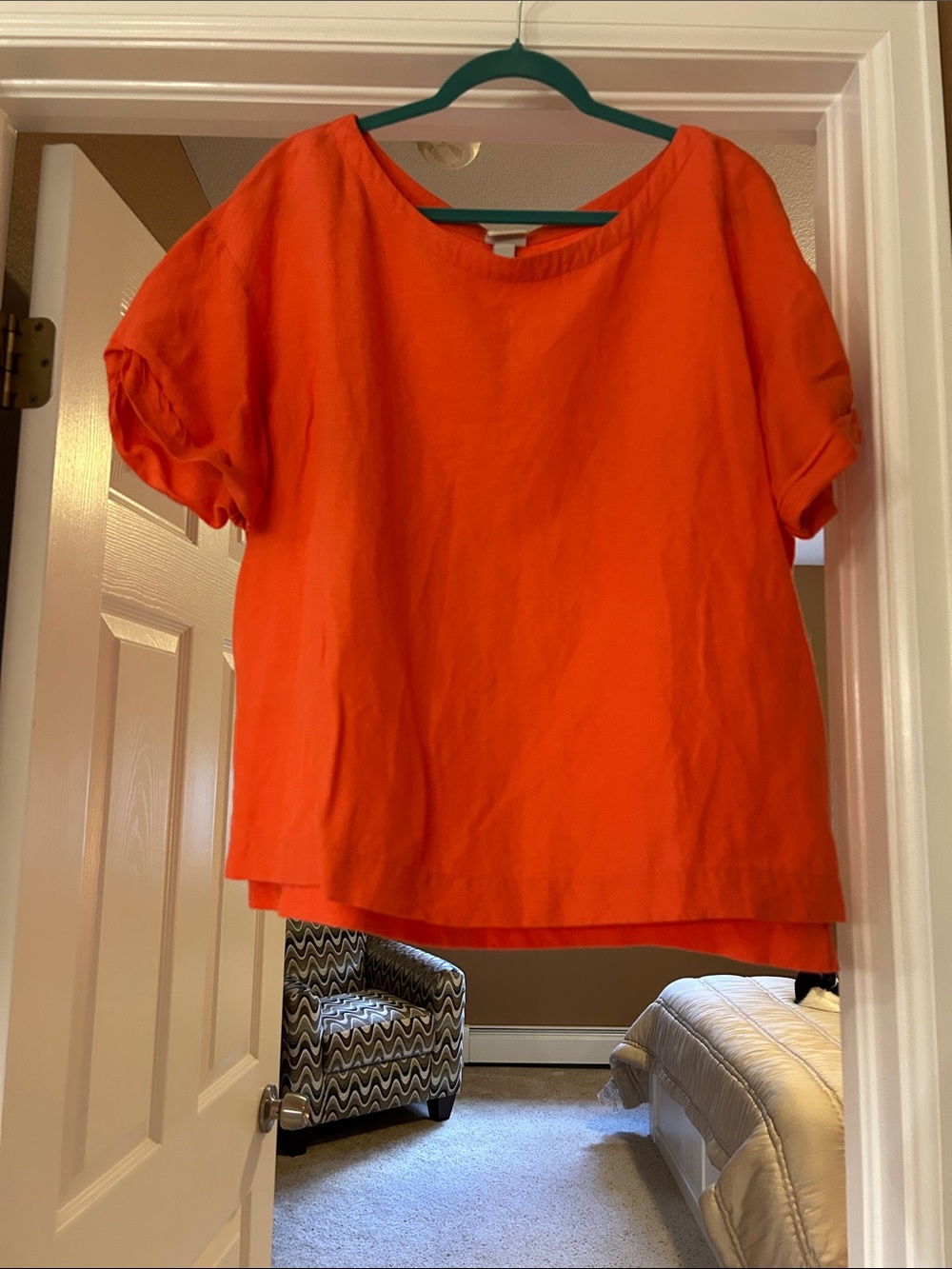 a new day Orange Short-Sleeve Boxy Blouse